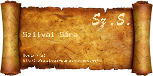 Szilvai Sára névjegykártya