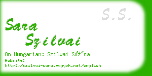 sara szilvai business card